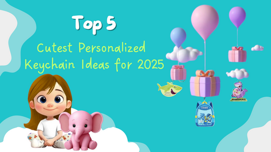 Top 5 cutest personalized keychain ideas for 2025 with colorful balloons and cartoon characters