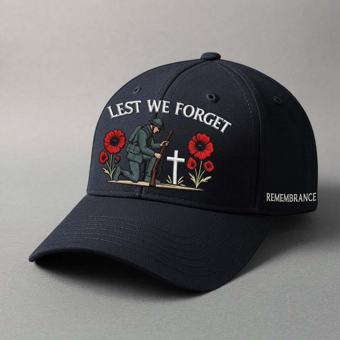 Embroidered Remembrance Cap - Lest We Forget
