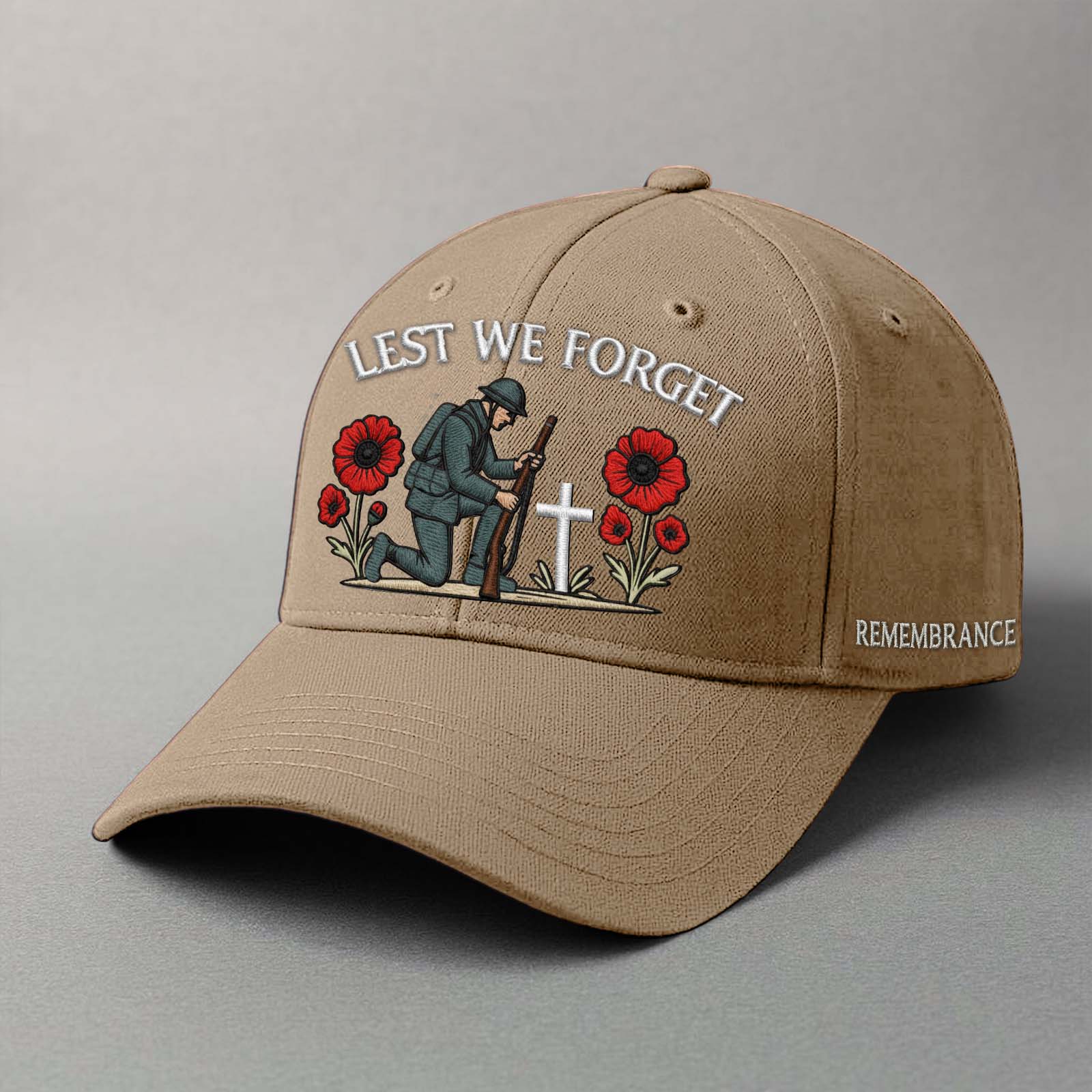 Embroidered Remembrance Cap - Lest We Forget