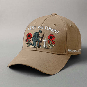 Embroidered Remembrance Cap - Lest We Forget