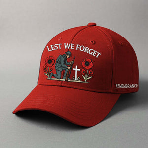Embroidered Remembrance Cap - Lest We Forget