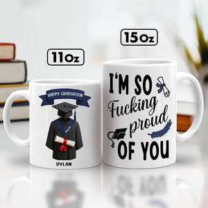 365Gifty custom graduation gift mug set 11oz and 15oz personalized name cap diploma and proud message