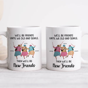 365Gifty personalized best friends mug set showing two white mugs with illustrated women and names new friends