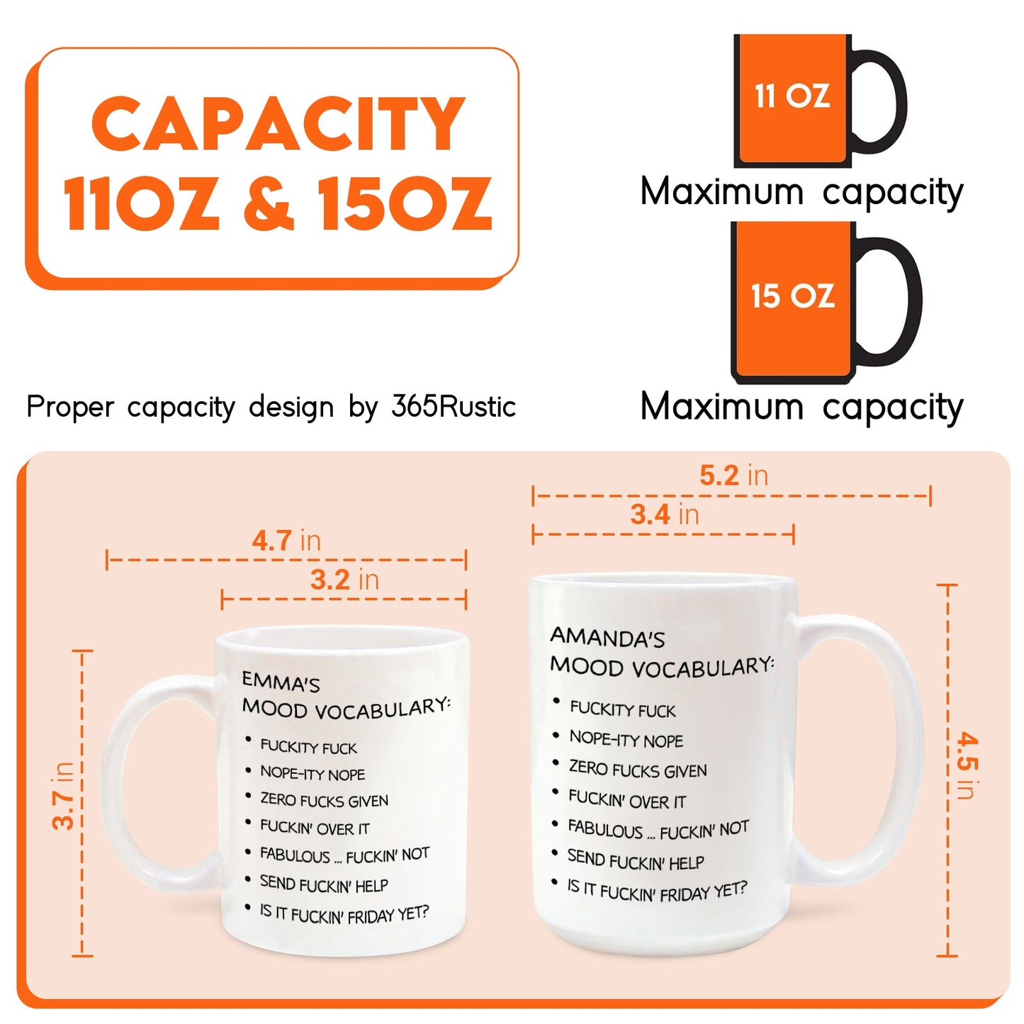 personalized funny office mugs 11oz and 15oz white ceramic mood vocabulary design by 365Gifty