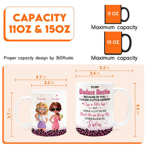 365Gifty personalized mug for best friends white ceramic 11 oz and 15 oz with pink leopard base