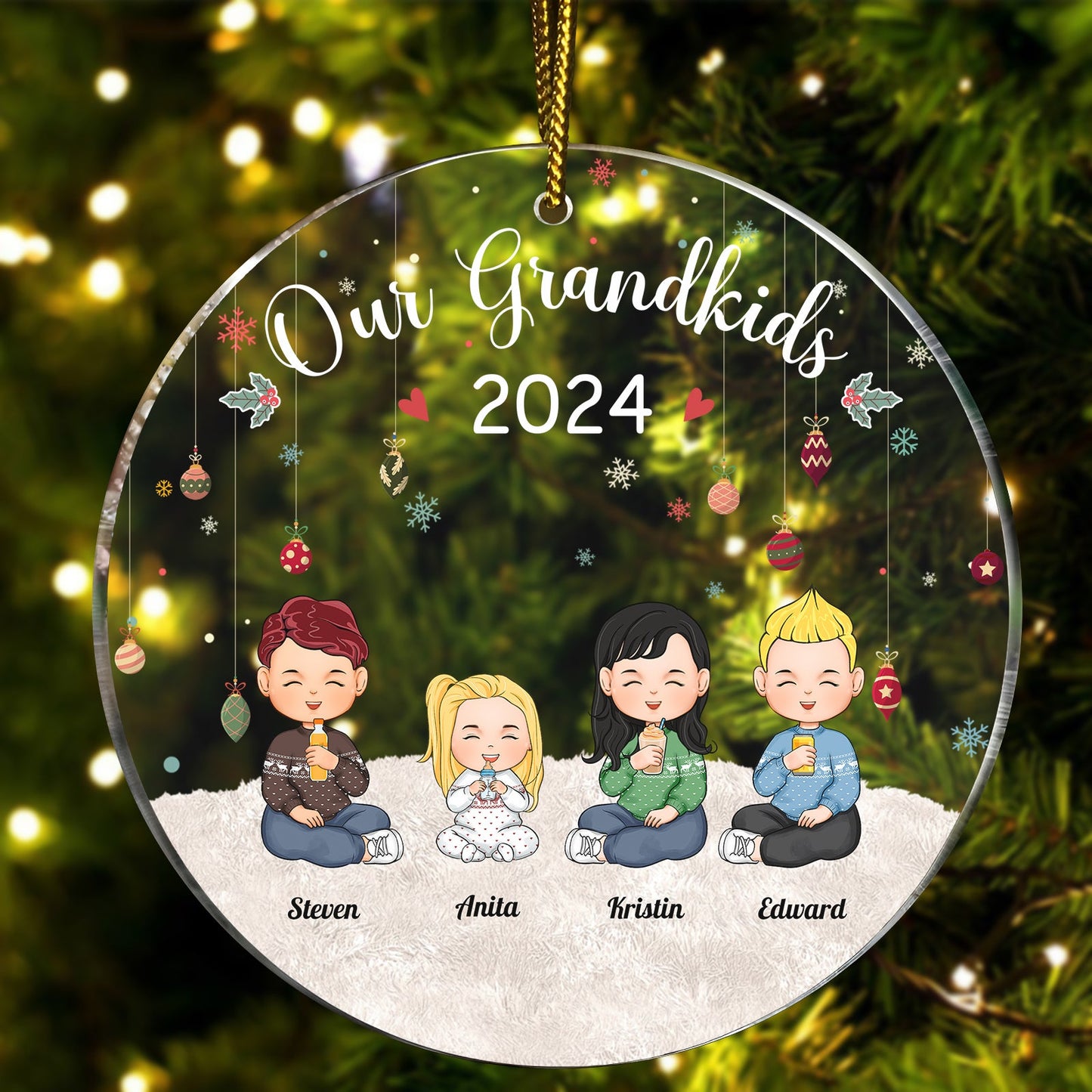Family - My Grandkids - Personalized Acrylic Ornament