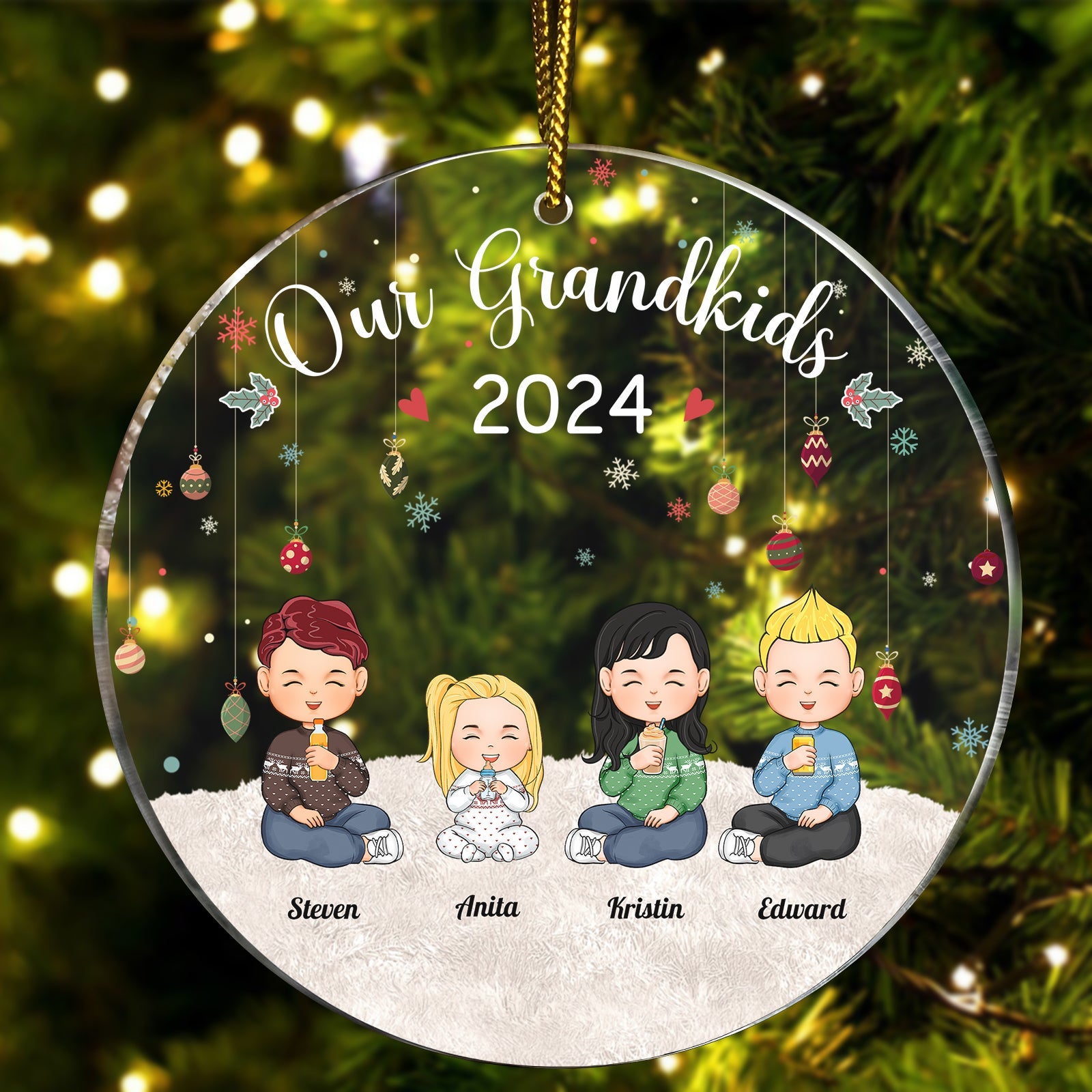 Family - My Grandkids - Personalized Acrylic Ornament