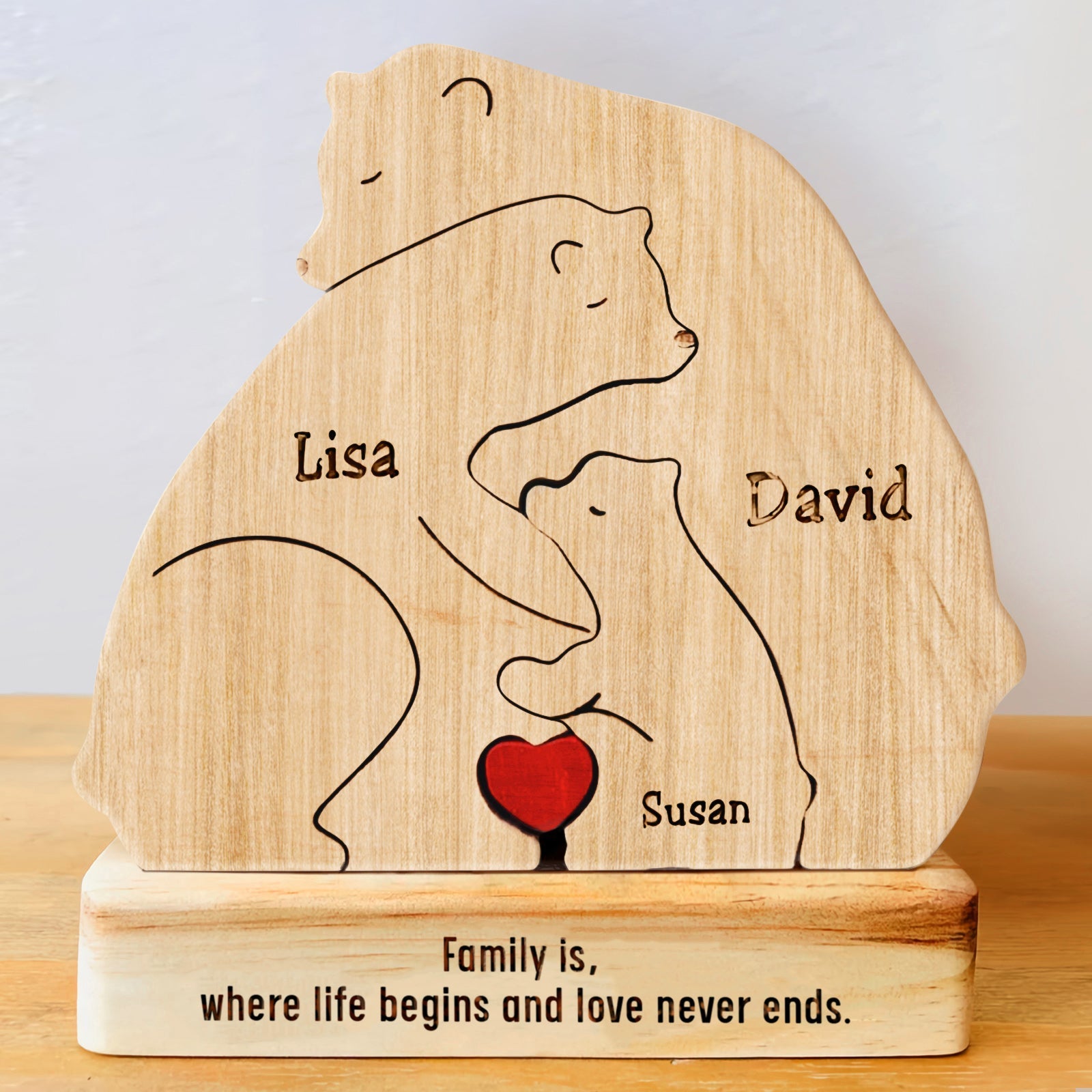 Family - Bear Family - Personalized Wooden Puzzle