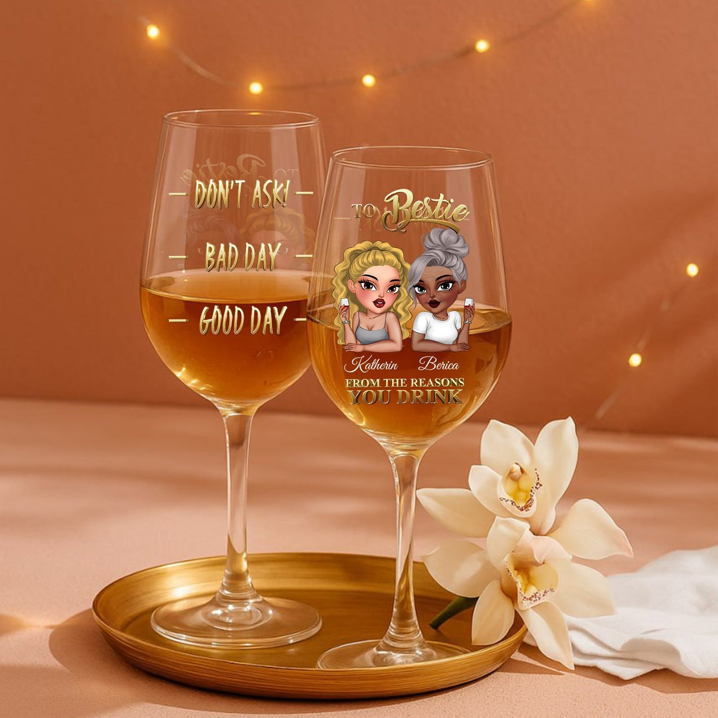 Bestie - From The Reasons You Drink - Personalized Wine Glass
