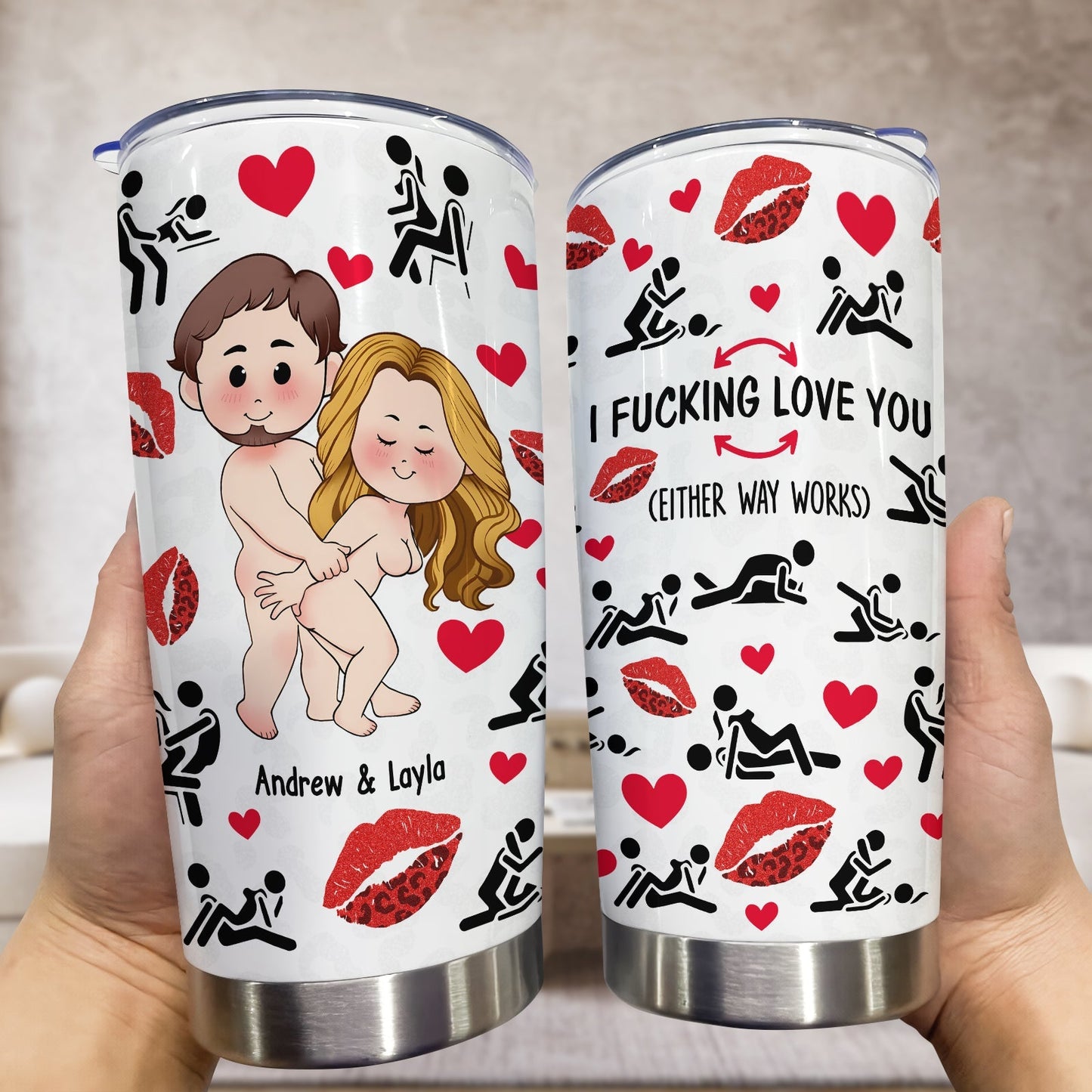 Couple - I F*cking Love You - Personalized Tumbler