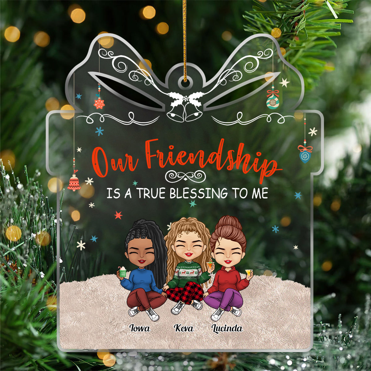 Besties - Our Friendship Is A True Blessing To Me - Personalized Acrylic Ornament