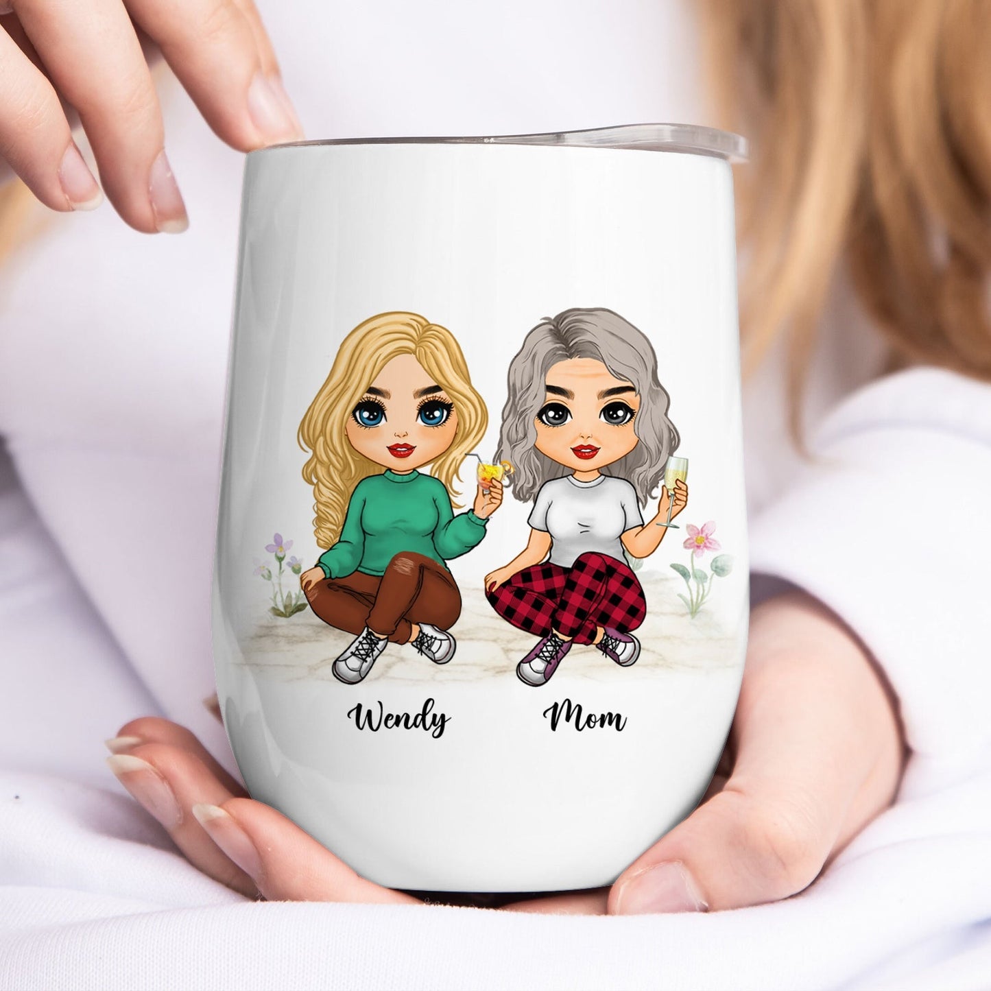 Mother's Day - Like Mother Like Daughter - Personalized White Wine Tumbler