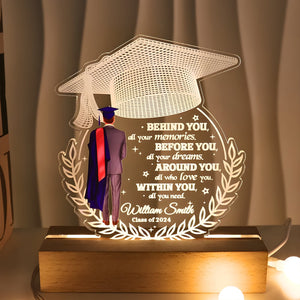Graduation - Behind You All Your Memories - Personalized LED Night Light