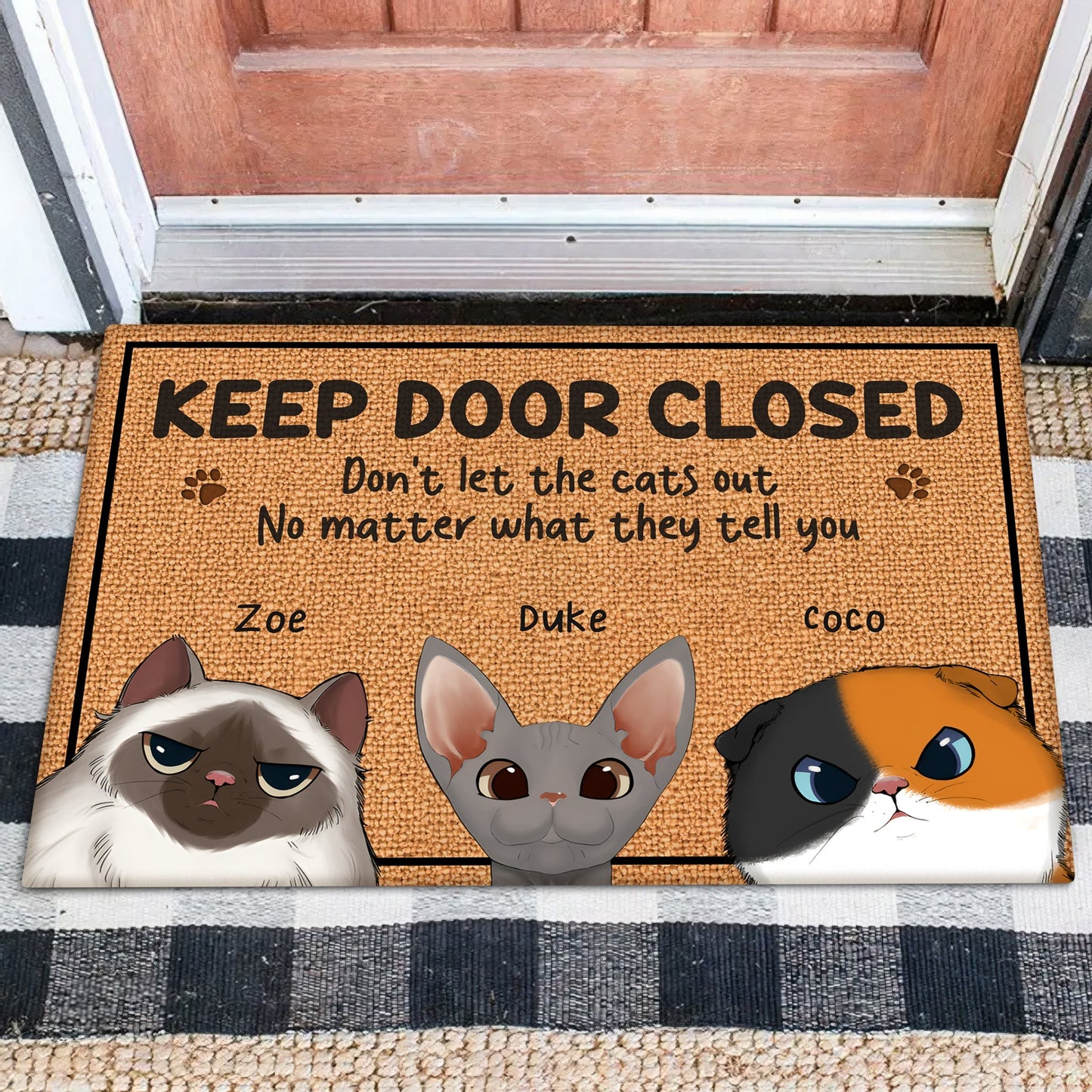 Pet Lovers - Keep The Door Closed - Personalized Doormat