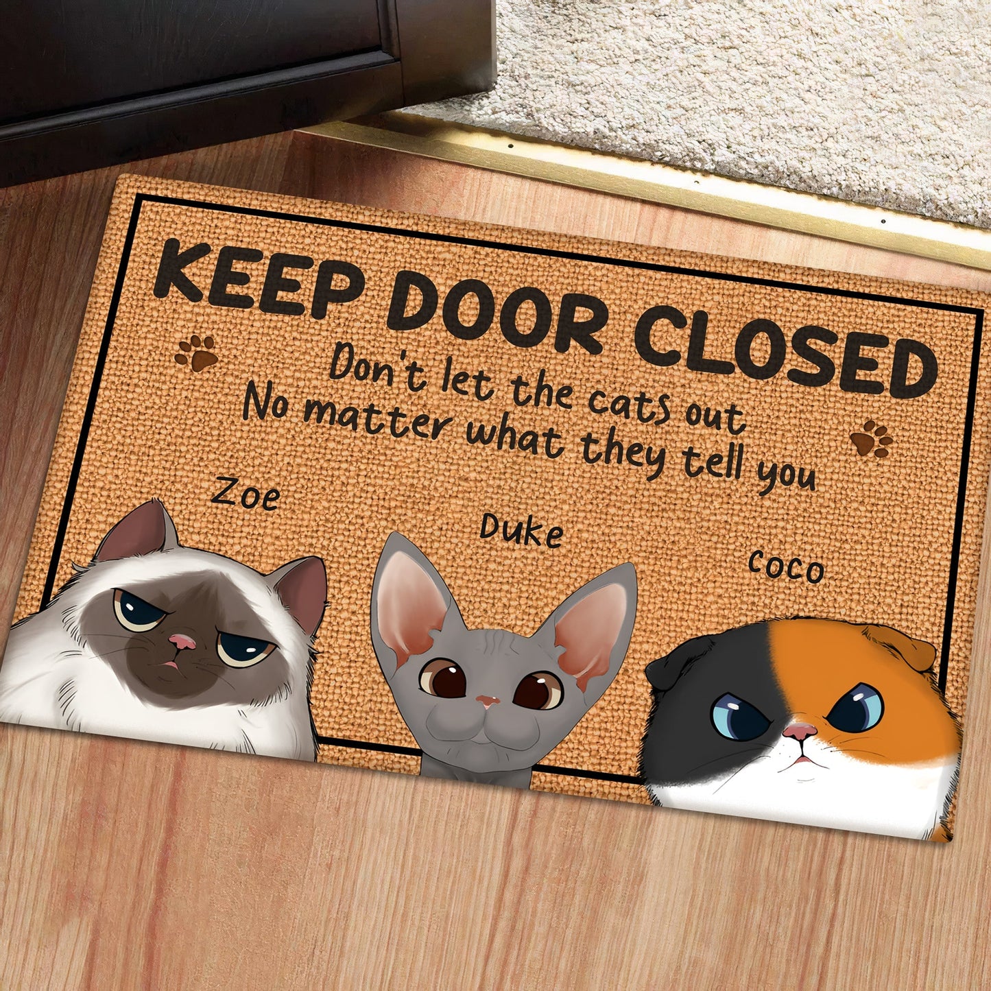 Pet Lovers - Keep The Door Closed - Personalized Doormat