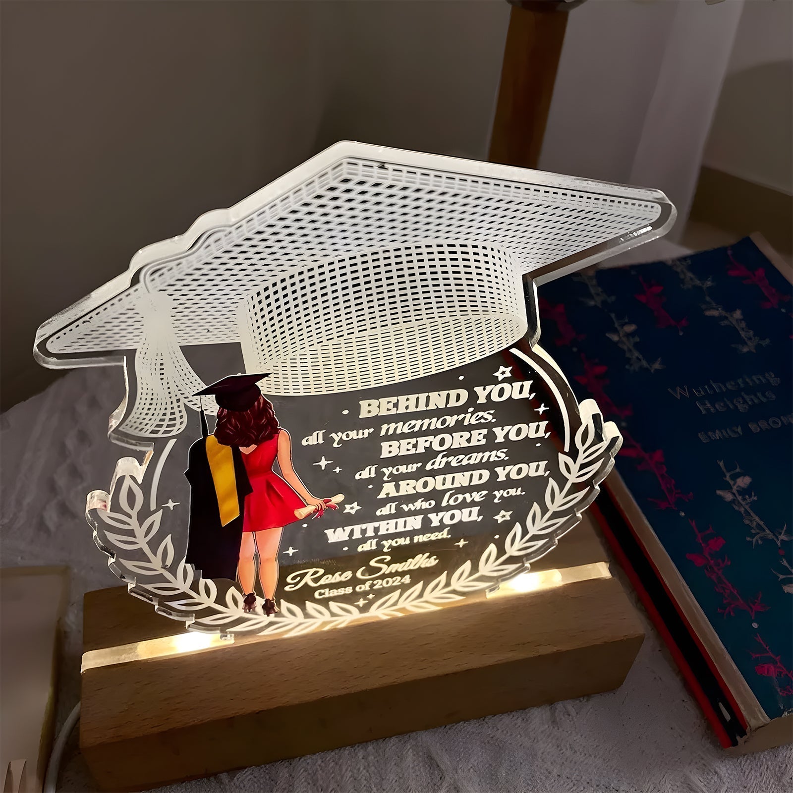 Graduation - Behind You All Your Memories - Personalized LED Night Light
