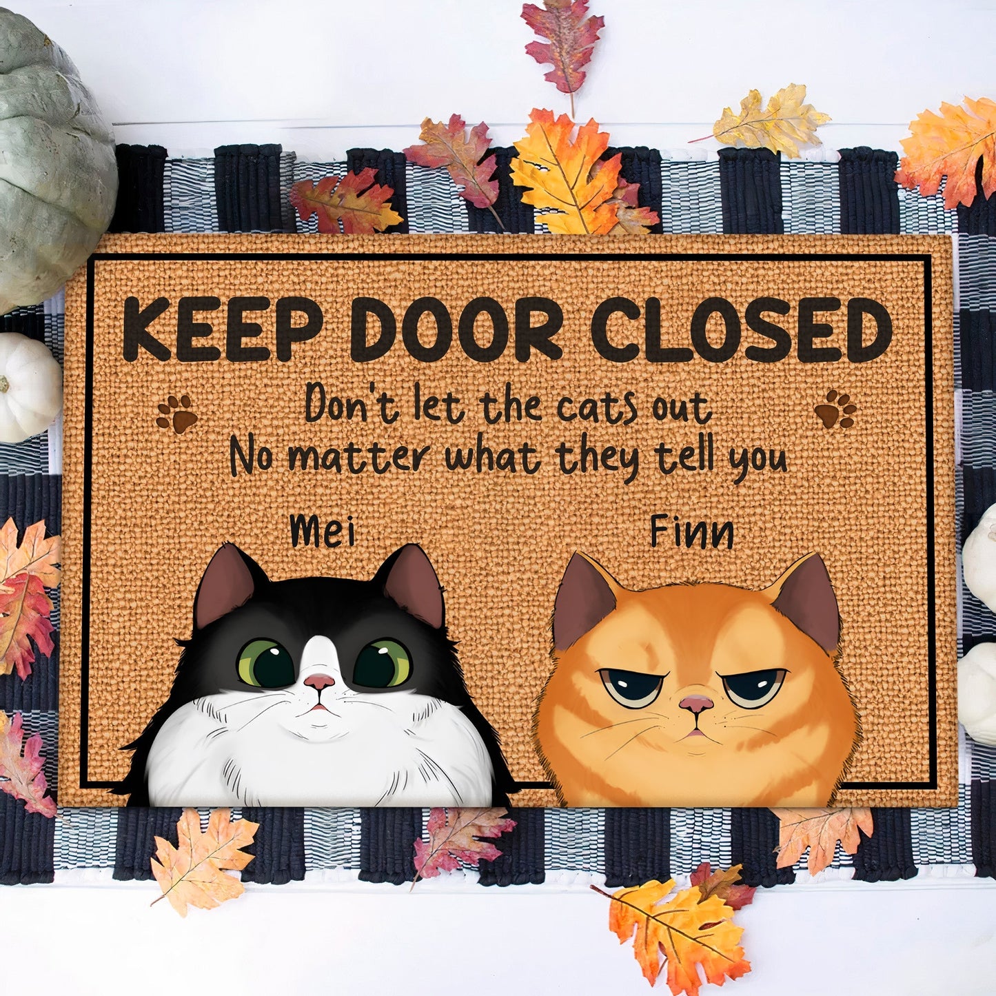 Pet Lovers - Keep The Door Closed - Personalized Doormat