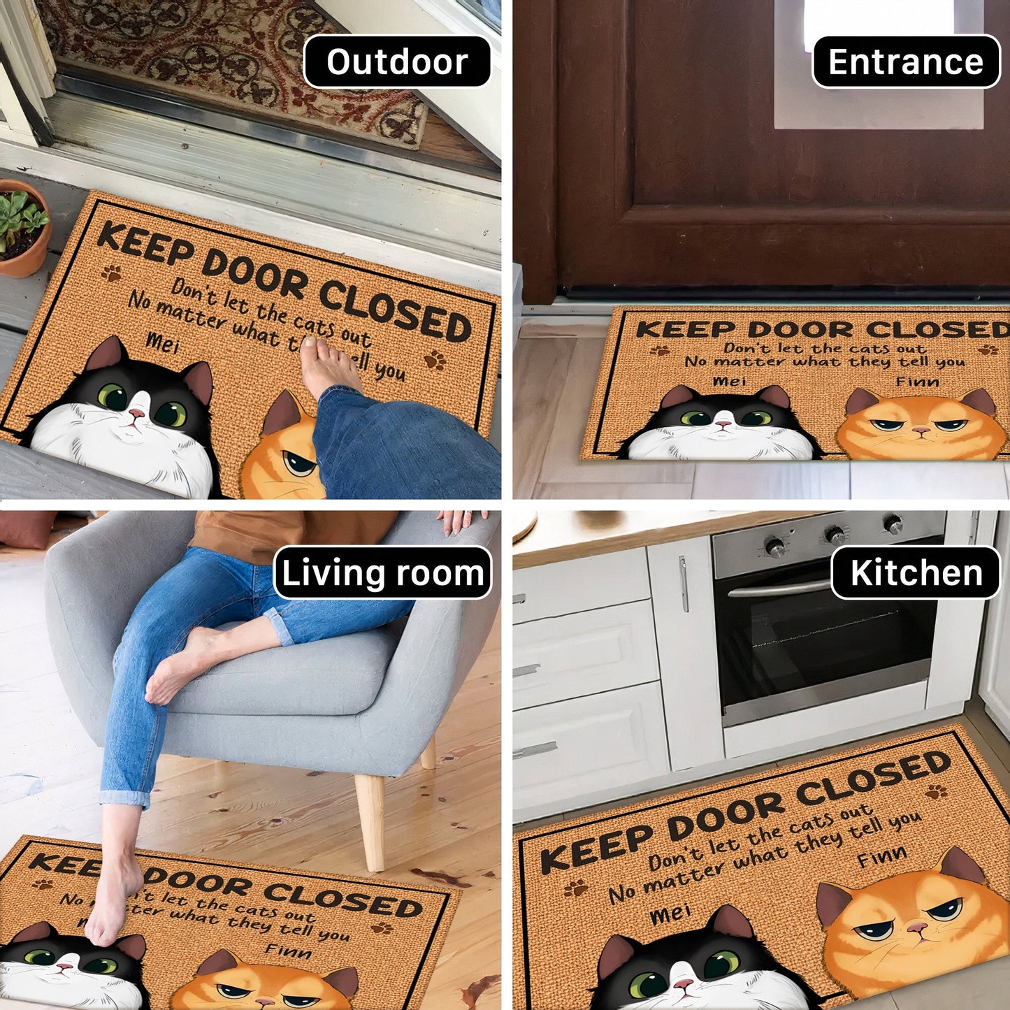 Pet Lovers - Keep The Door Closed - Personalized Doormat
