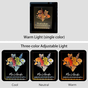 Family - Birth flower - Personalized LED Light