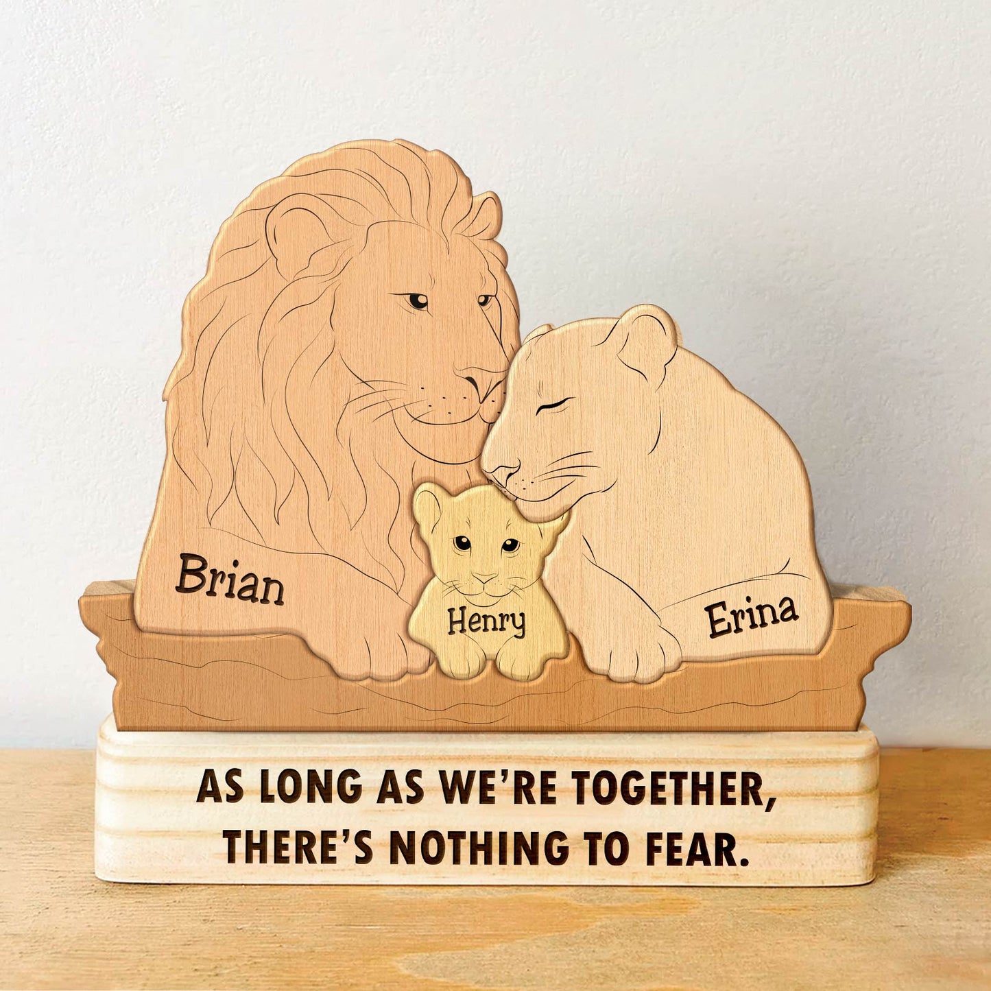 Family - Lion Family - Personalized Wooden Puzzle
