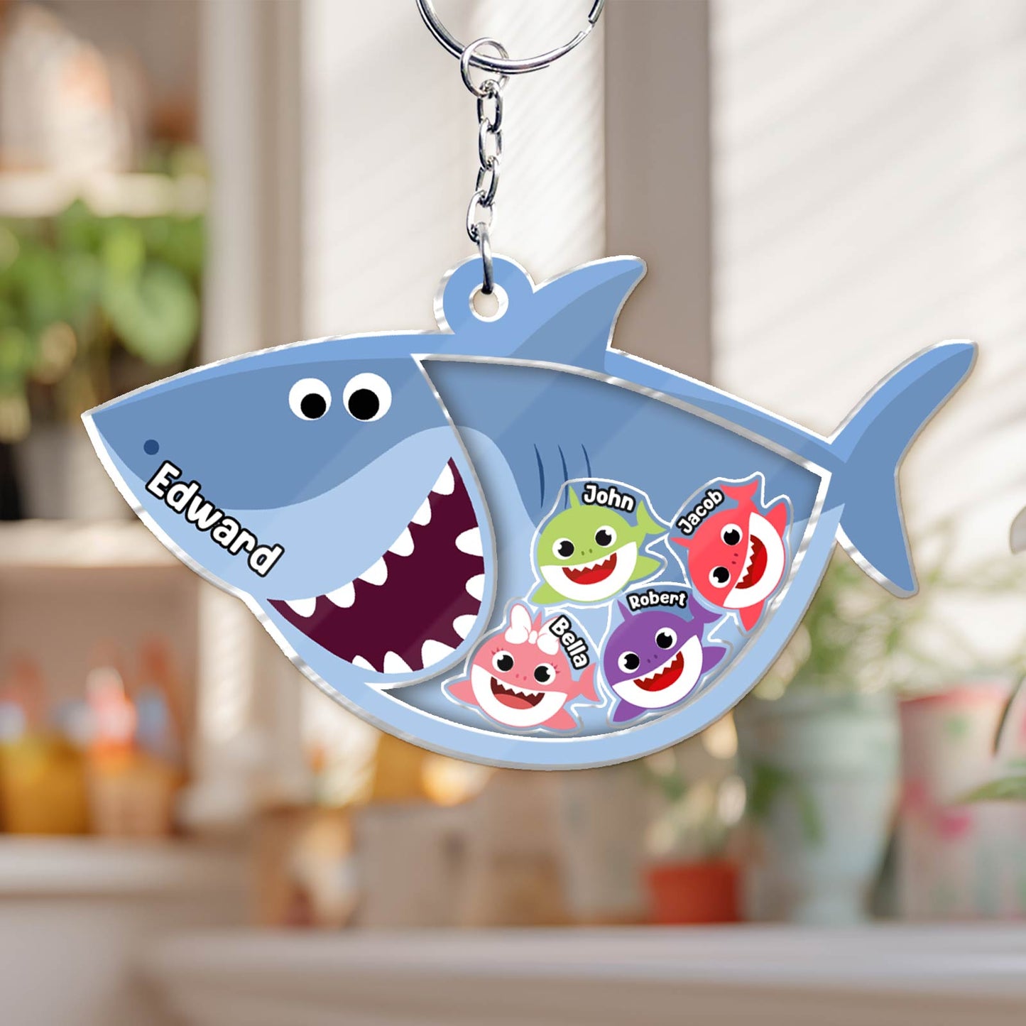 Father - Daddy/ Grandpa Shark - Personalized Acrylic Shaking Keychain