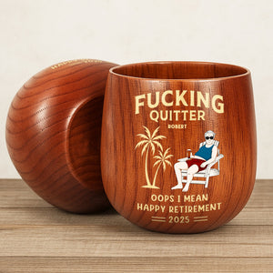 Retirement - Personalized Wooden Bourbon Drinking Glass