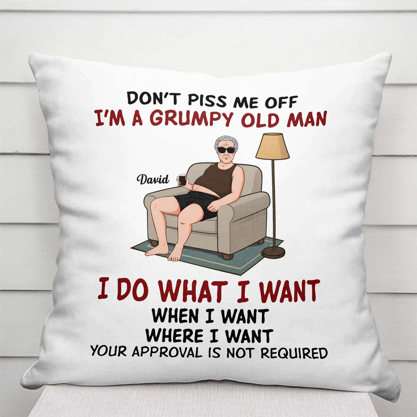 I'm A Grumpy Old Woman/ Man - Personalized Pillow