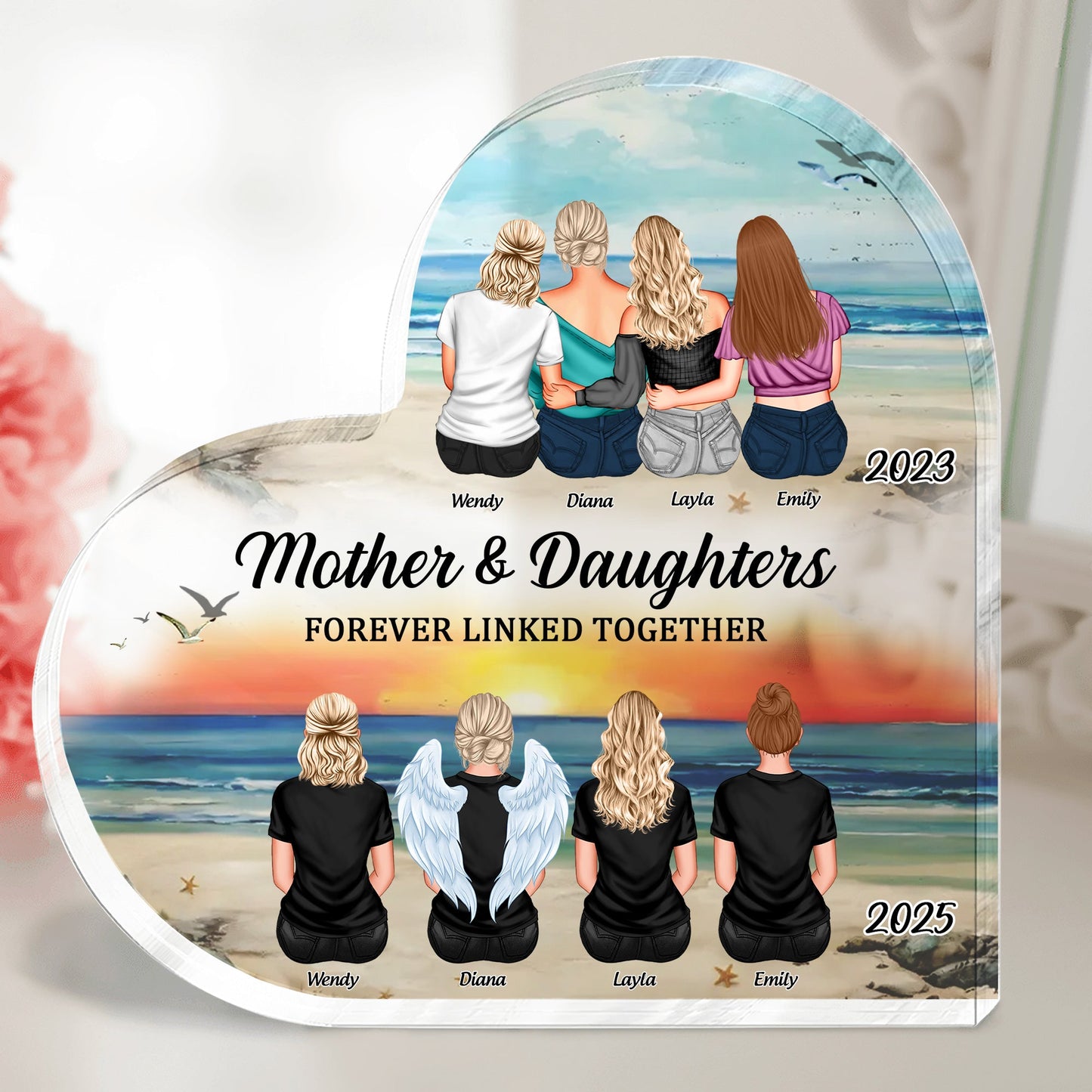 Family - Your Wings Were Ready But Our Hearts Were Not - Personalized Heart - Shaped Acrylic Plaque