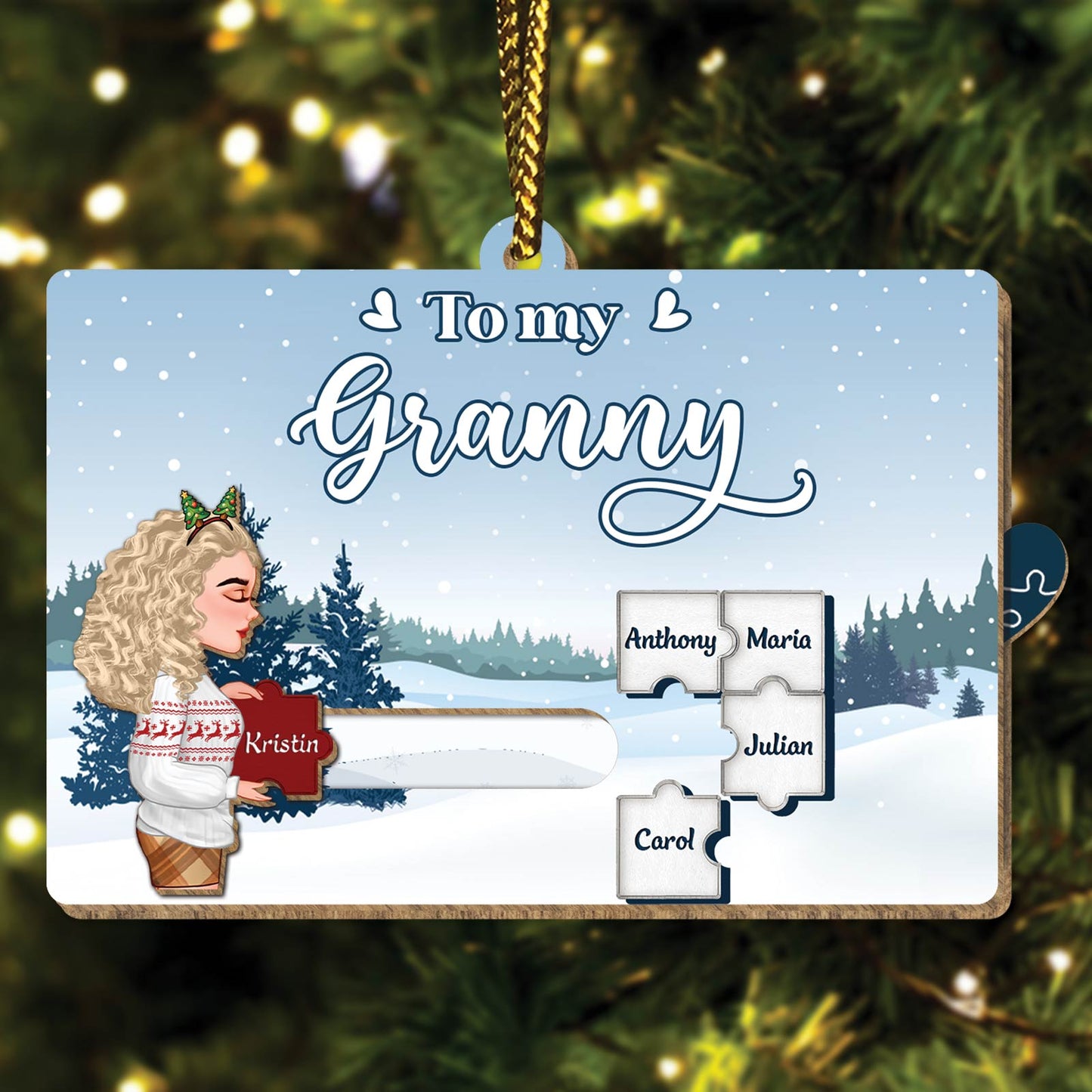 Family - You Complete Our Family In The Most Perfect Way - Personalized Wooden Slider Card