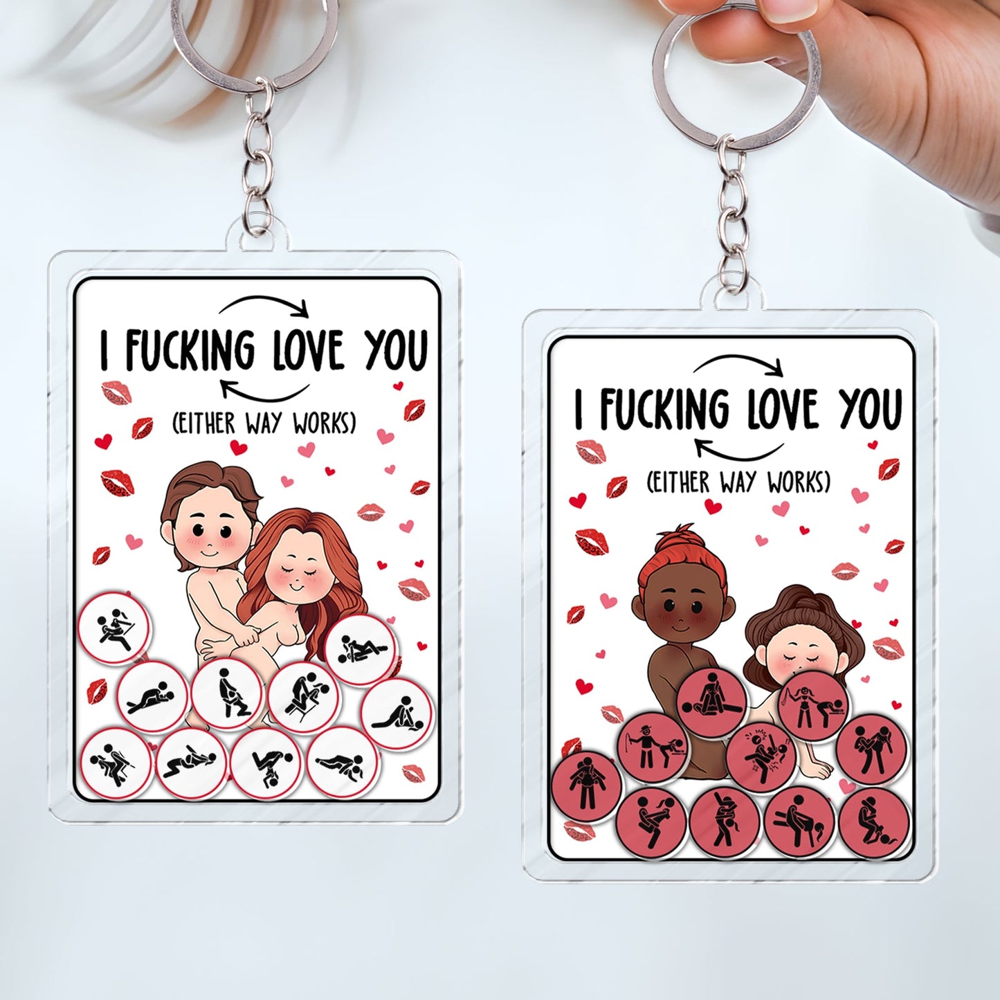 Couple - I F*cking Love You - Personalized Shaking Keychain