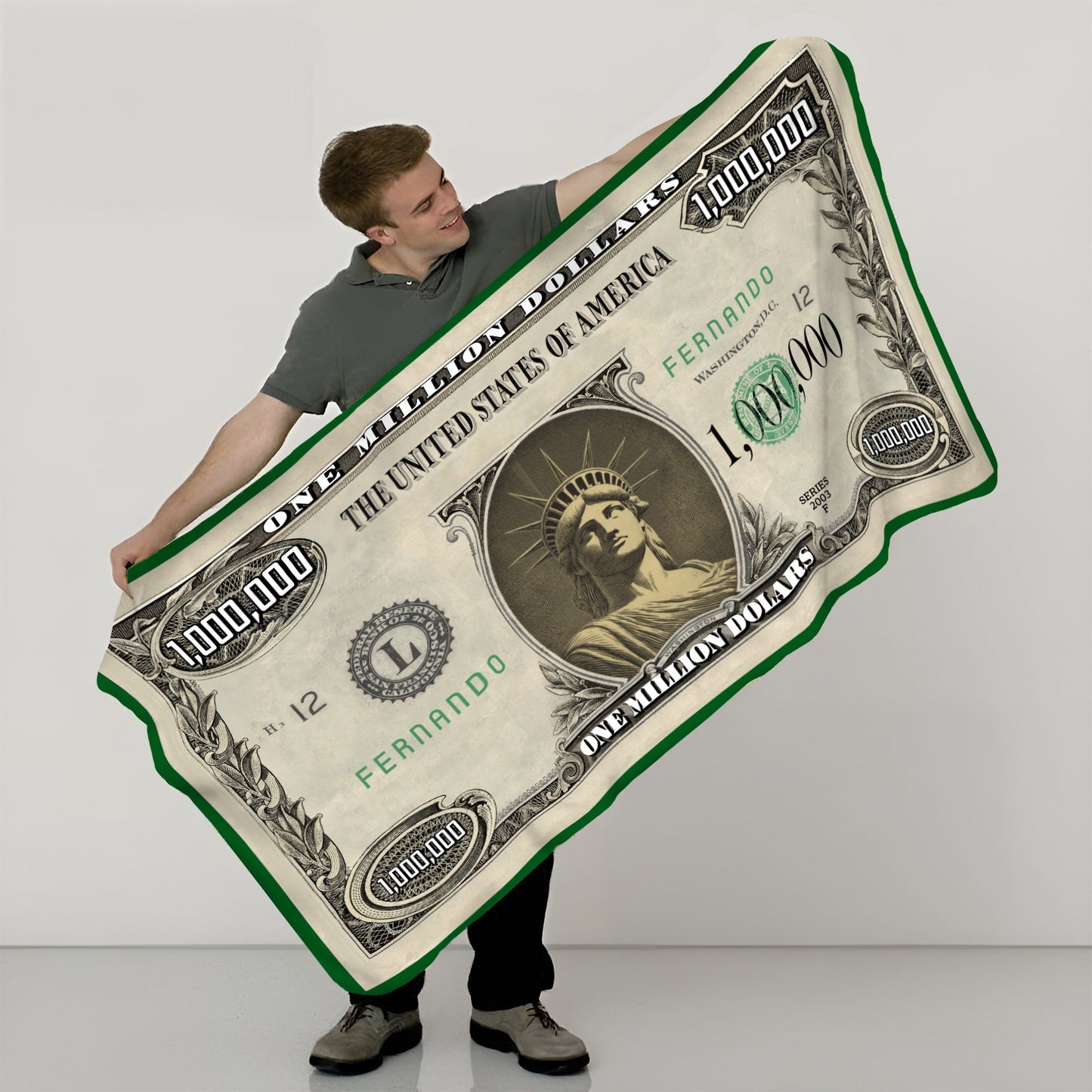 For Friend - Sleep Like A Millionaire - Personalized Dollar Blanket