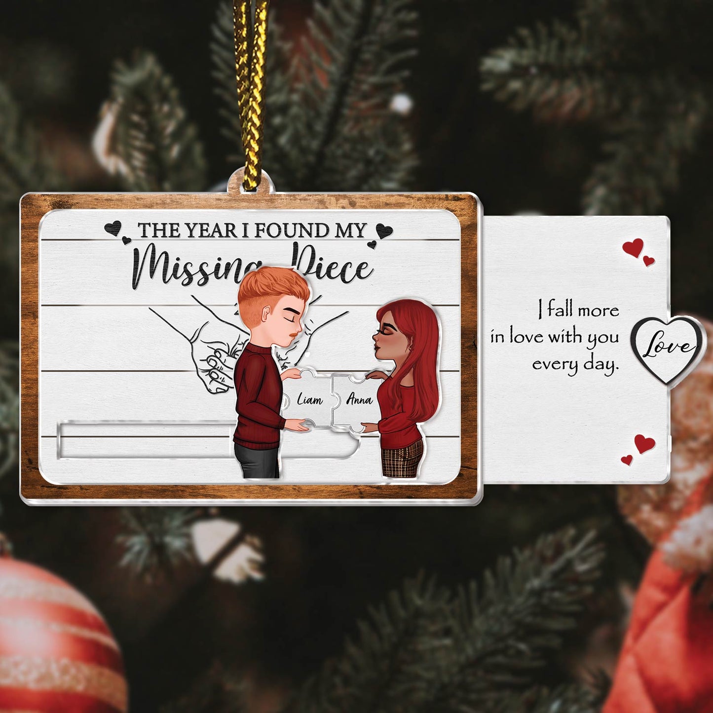 Couple - My Missing Piece - Personalized Acrylic Slider Card