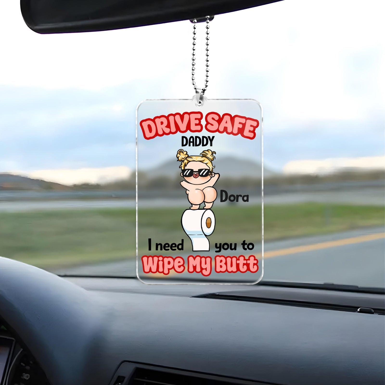 Father - Drive Safe Daddy - Personalized Car Hanger