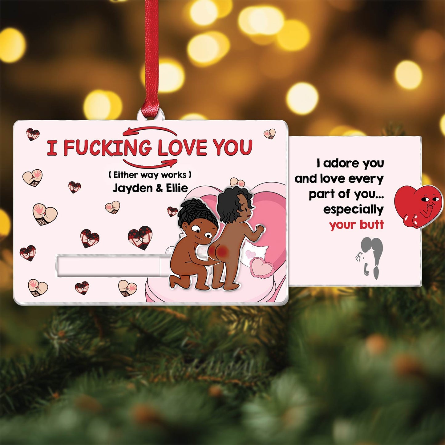 Couple - Gimme More Of Dat Ass - Personalized Acrylic Slider Card