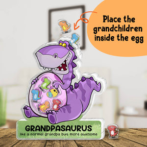 Family - Papasaurus Like A Normal Papa But More Awesome - Personalized Acrylic Plaque