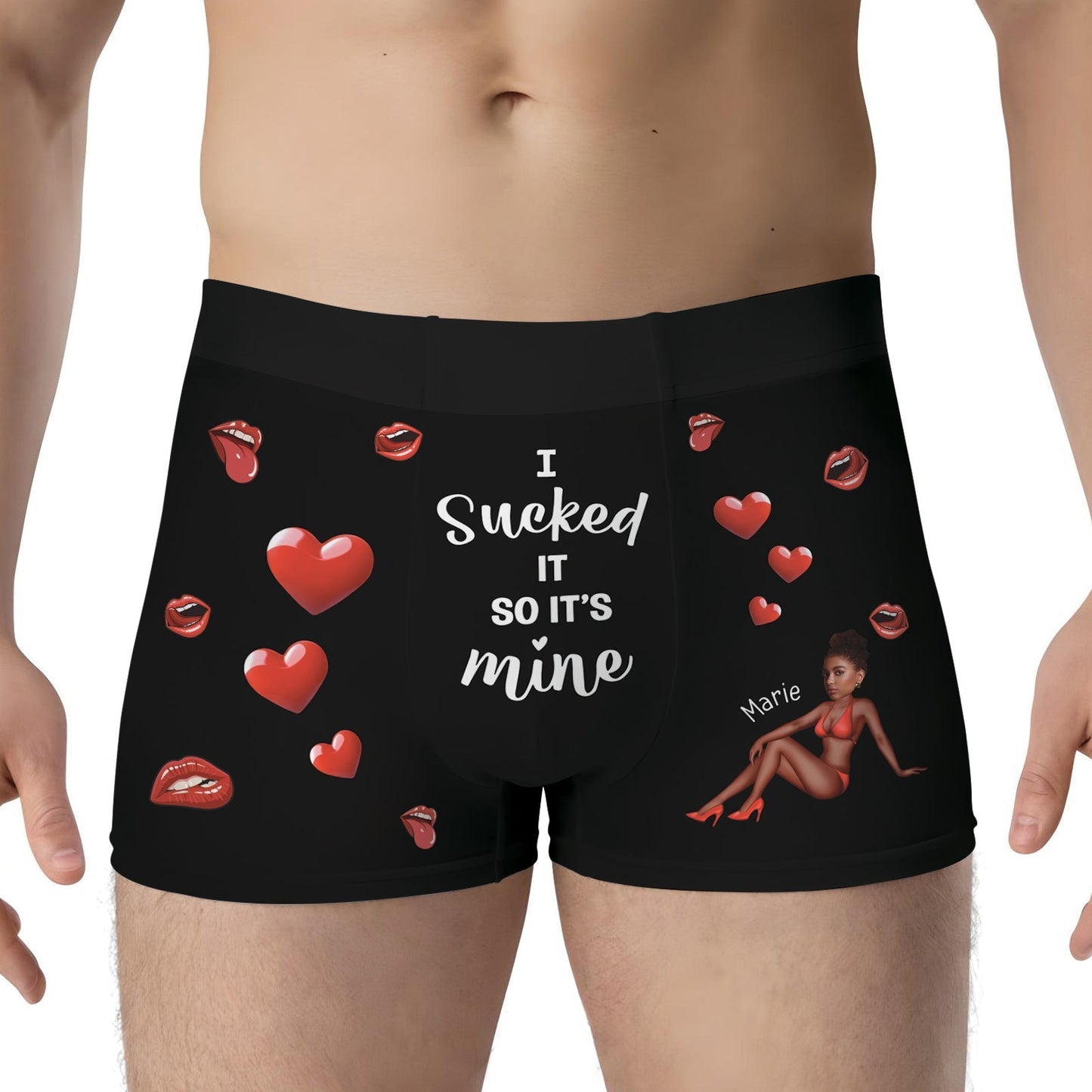 Couple - I Sucked It So It's Mine - Personalized Photo Boxer