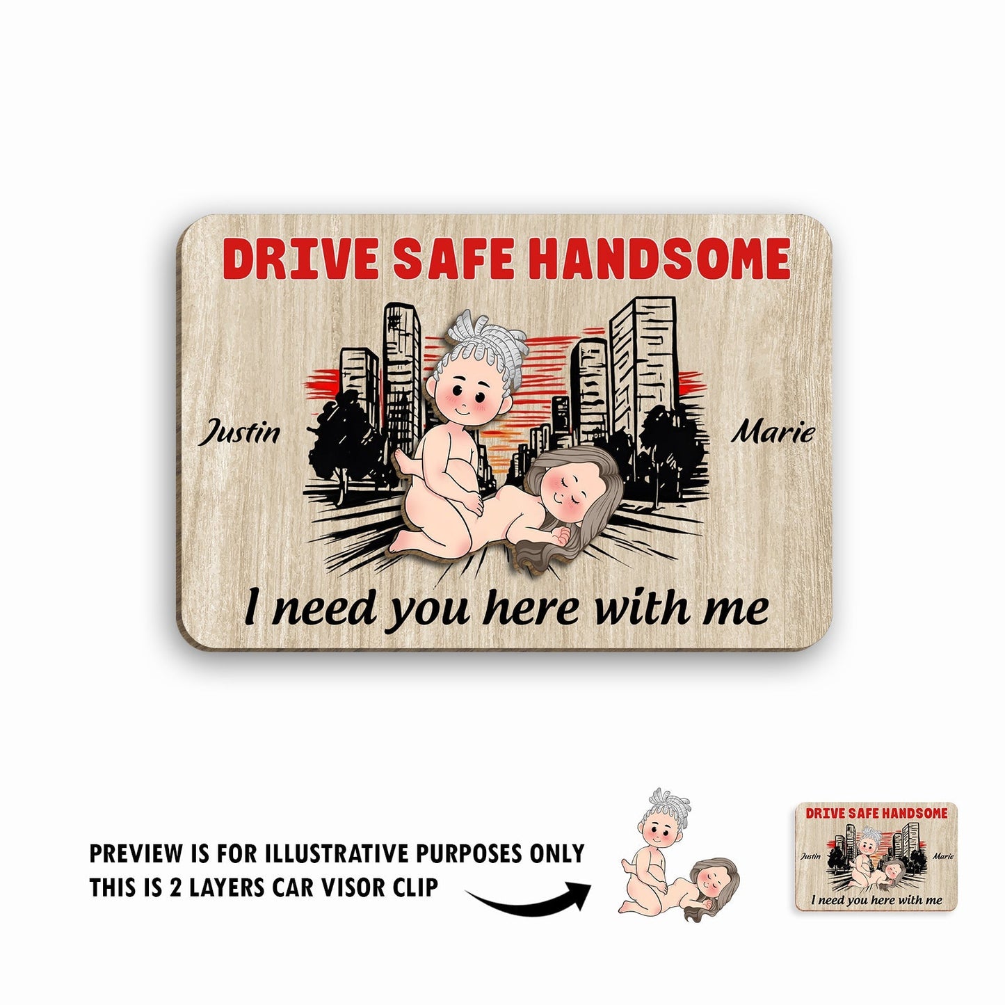 Couple - Drive Safe Handsome - Personalized Car Visor Clip
