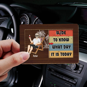 Who Care? I Am Retired - Personalized Wooden Sliding Car Sunshade Clip