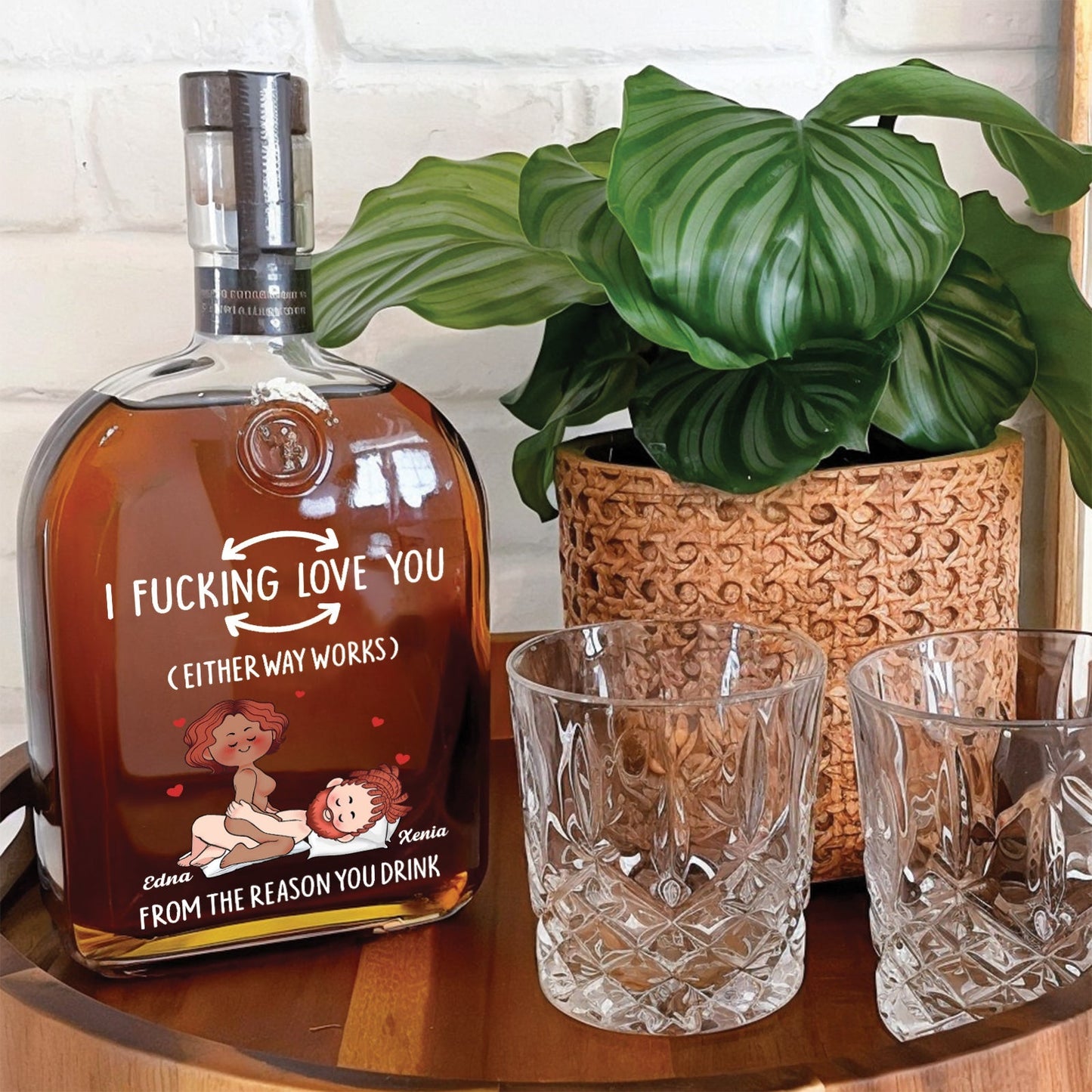 Couple - From The Reason You Drink - Personalized Whiskey Bottle