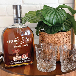 Couple - From The Reason You Drink - Personalized Whiskey Bottle