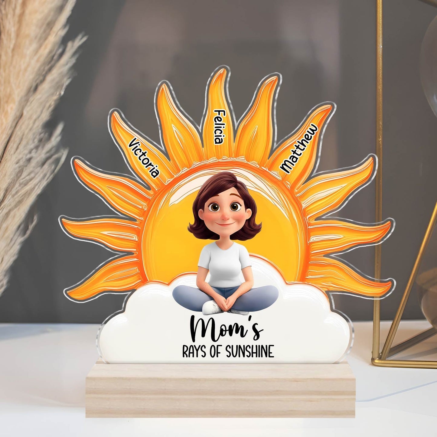 Family - Whose Rays Of Sunshine - Personalized Led Night Light