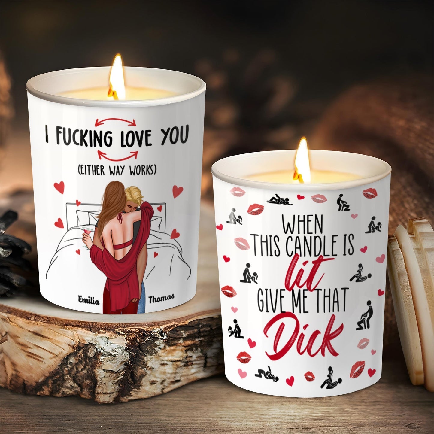 Couple - When This Candle Is Lit Get Ready To Lick - Personalized Scented Candle