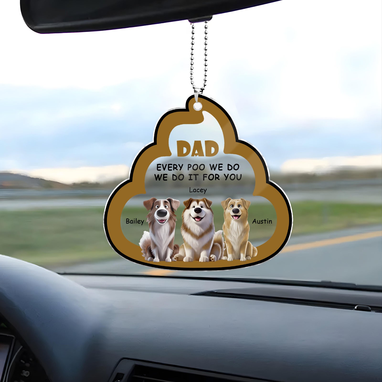 Dog Lovers - Every Poo I Do - Personalized Acrylic Car Hanger