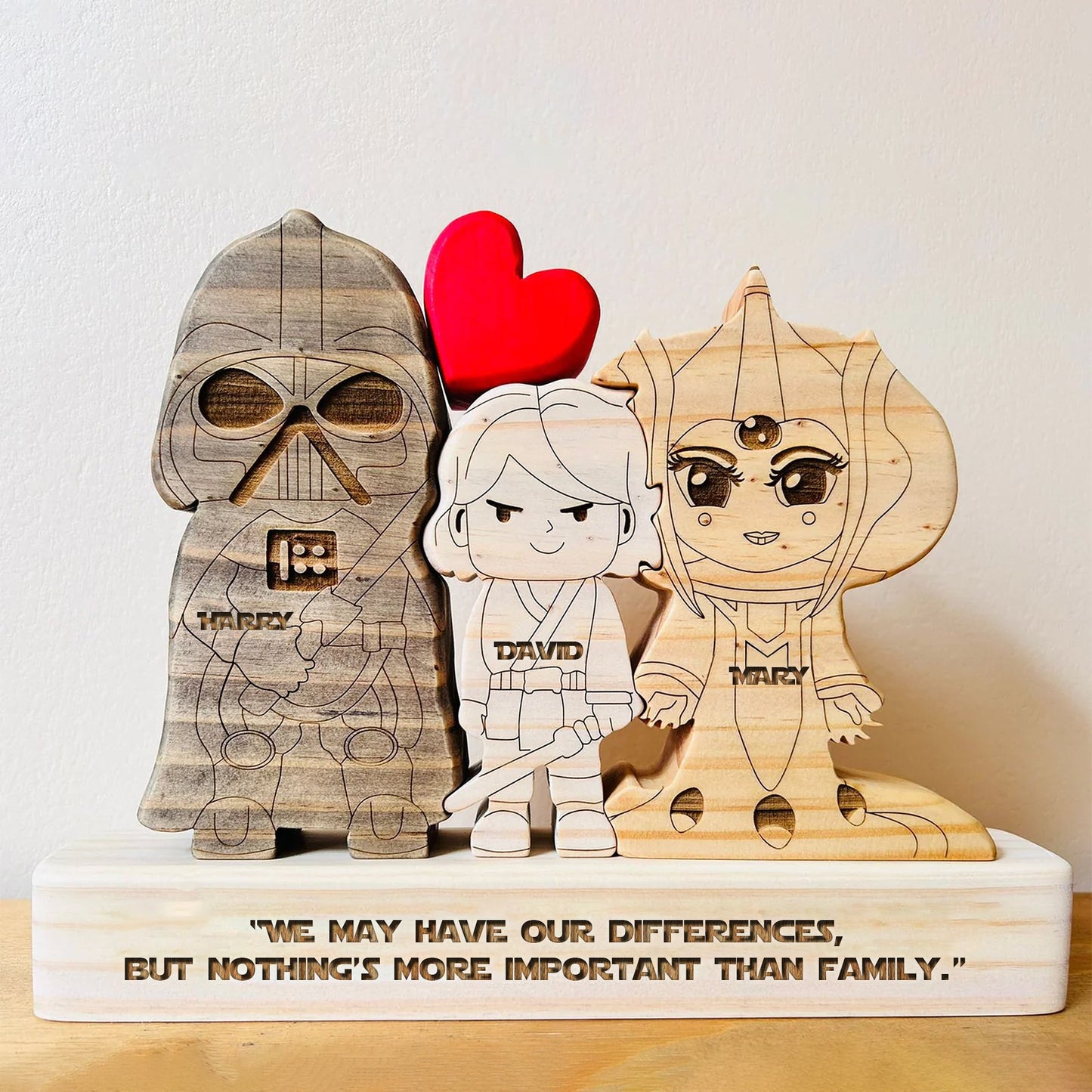 Family - Family Cartoon - Personalized Wooden Puzzle