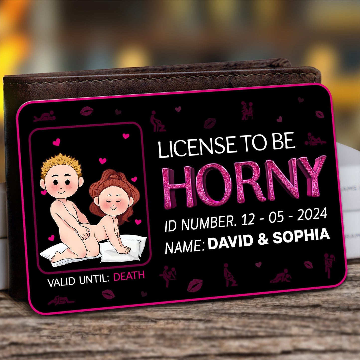 Couple - License To Be Horny - Personalized Wallet Card