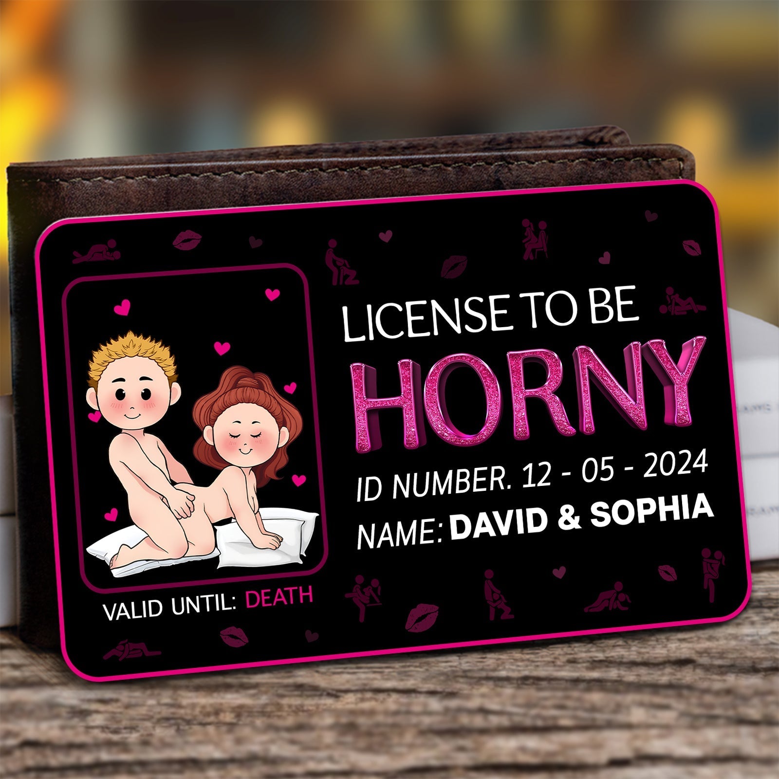 Couple - License To Be Horny - Personalized Wallet Card