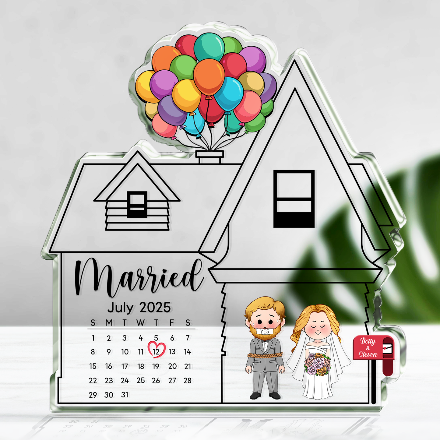 Couple Wedding Gift - Married Day - Personalized Acrylic Plaque