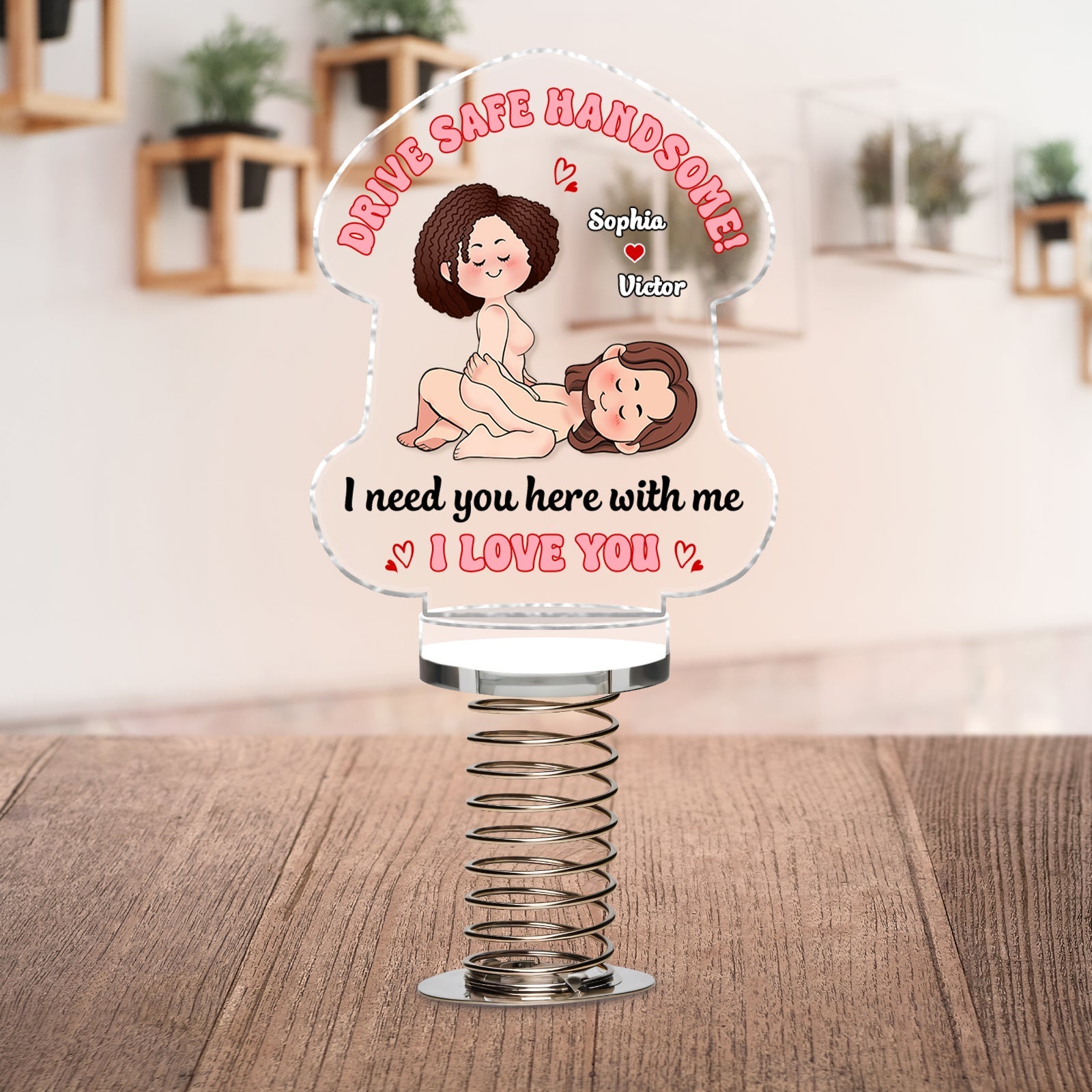 Couple - Drive Safe, Handsome - Personalized Acrylic Shaking Standee