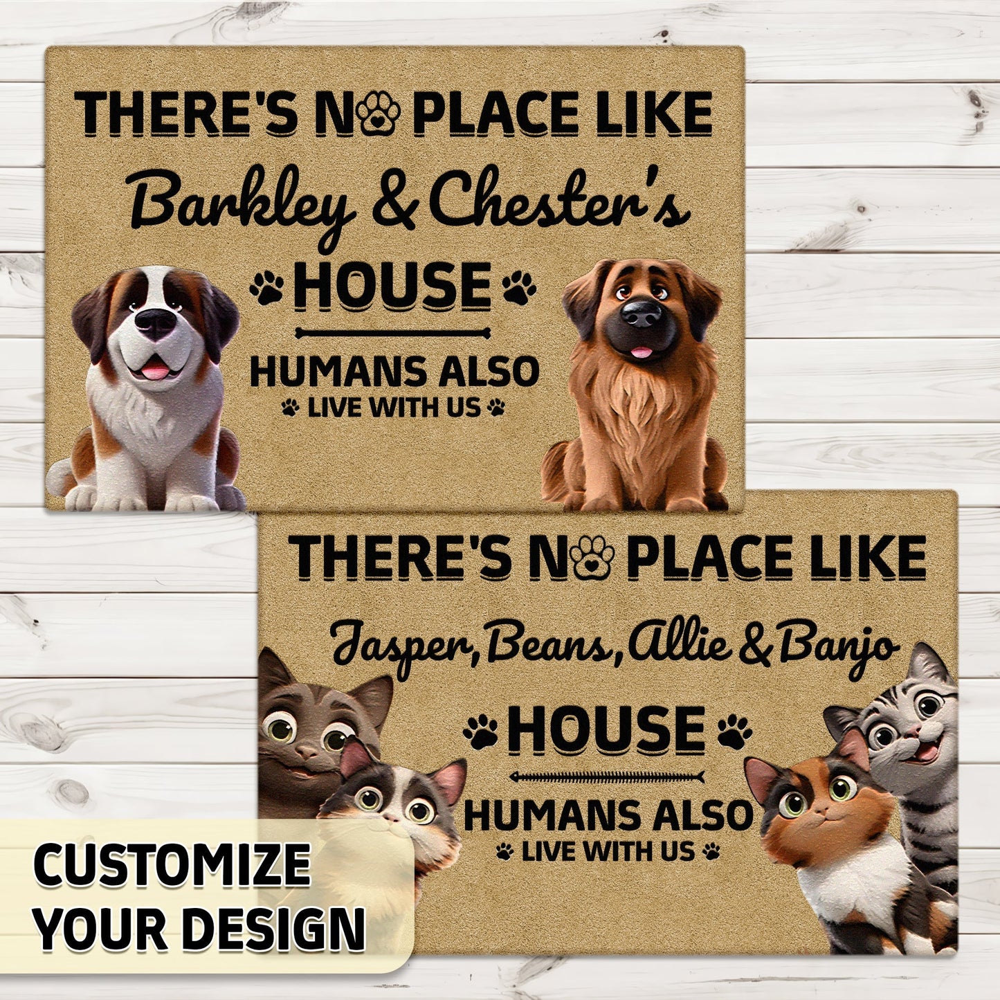 Pet Lover - Humans Also Live With Us - Personalized Pet Doormat