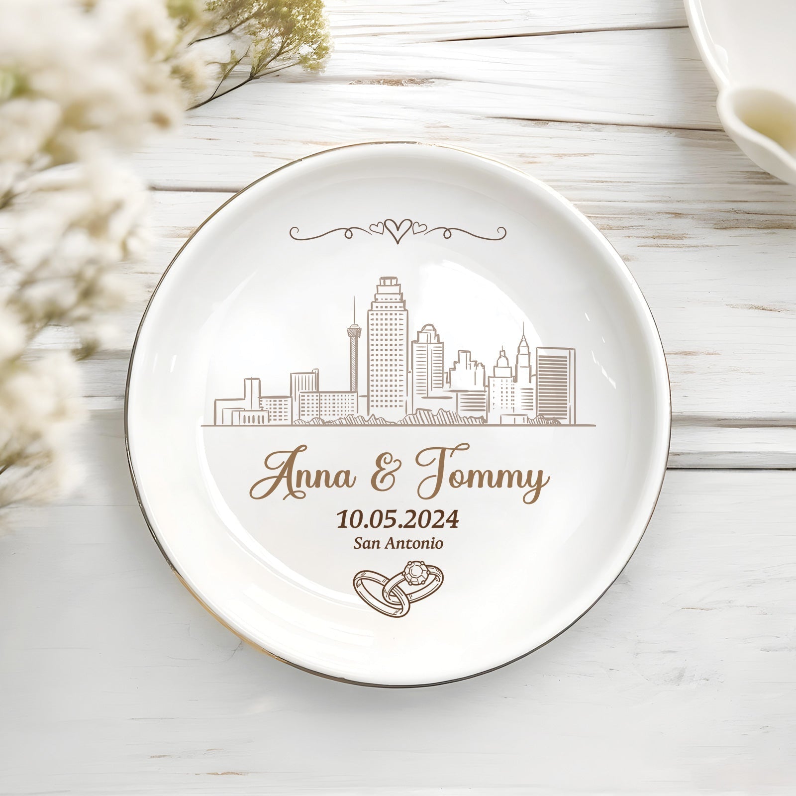 Couple - Our Wedding Day - Personalized Jewelry Dish